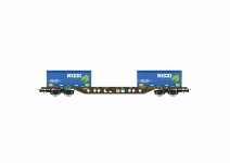 Rivarossi HR6615 - H0 - Containertragwagen Sgnss, 2 x 20` Container Nizzi, FS, Ep. V-VI